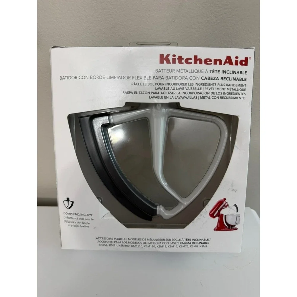 KitchenAid Flex Edge Beater Tilt-Head Mixer Accessory White Grey NWT